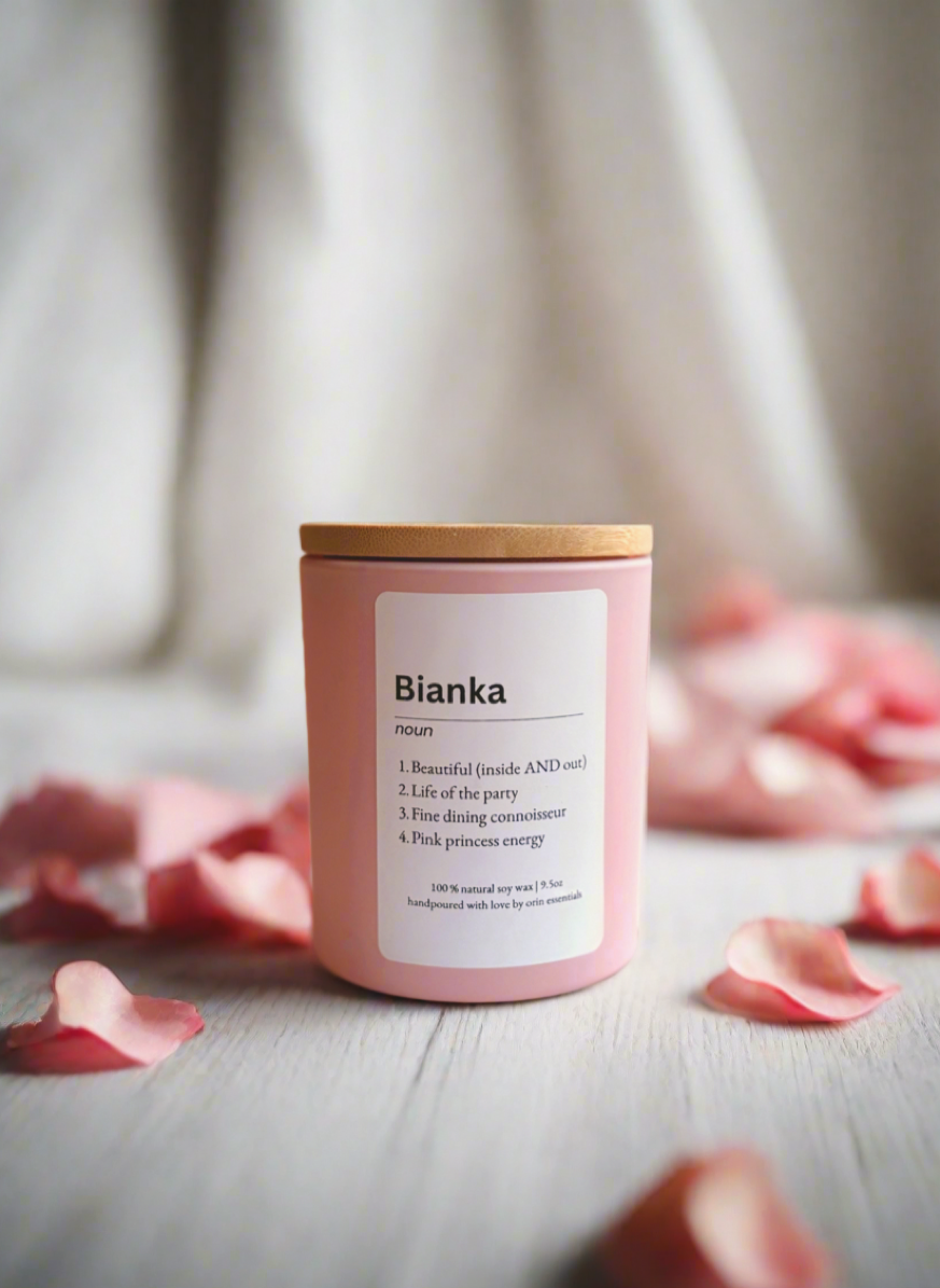 Personalized Name Description Candle